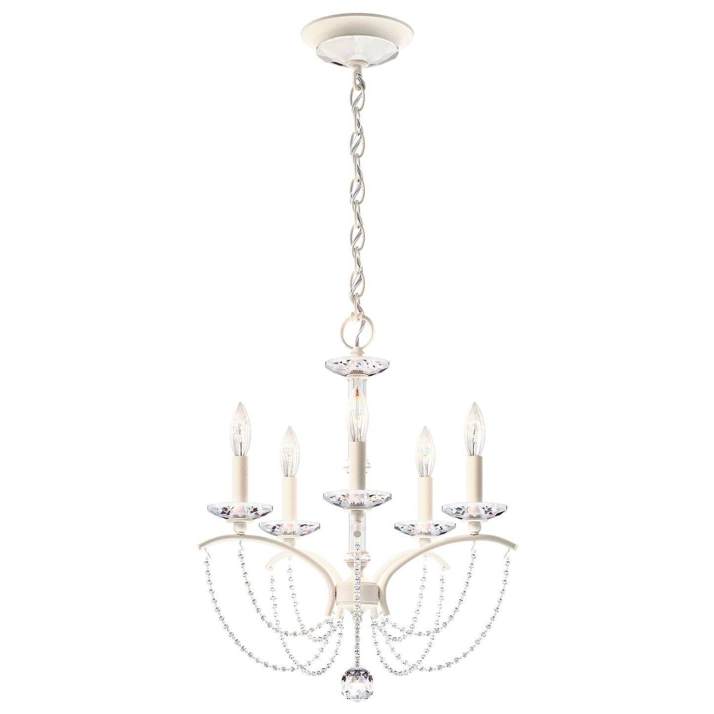 Priscilla 22"H x 18"W 5-Light Crystal Chandelier in White