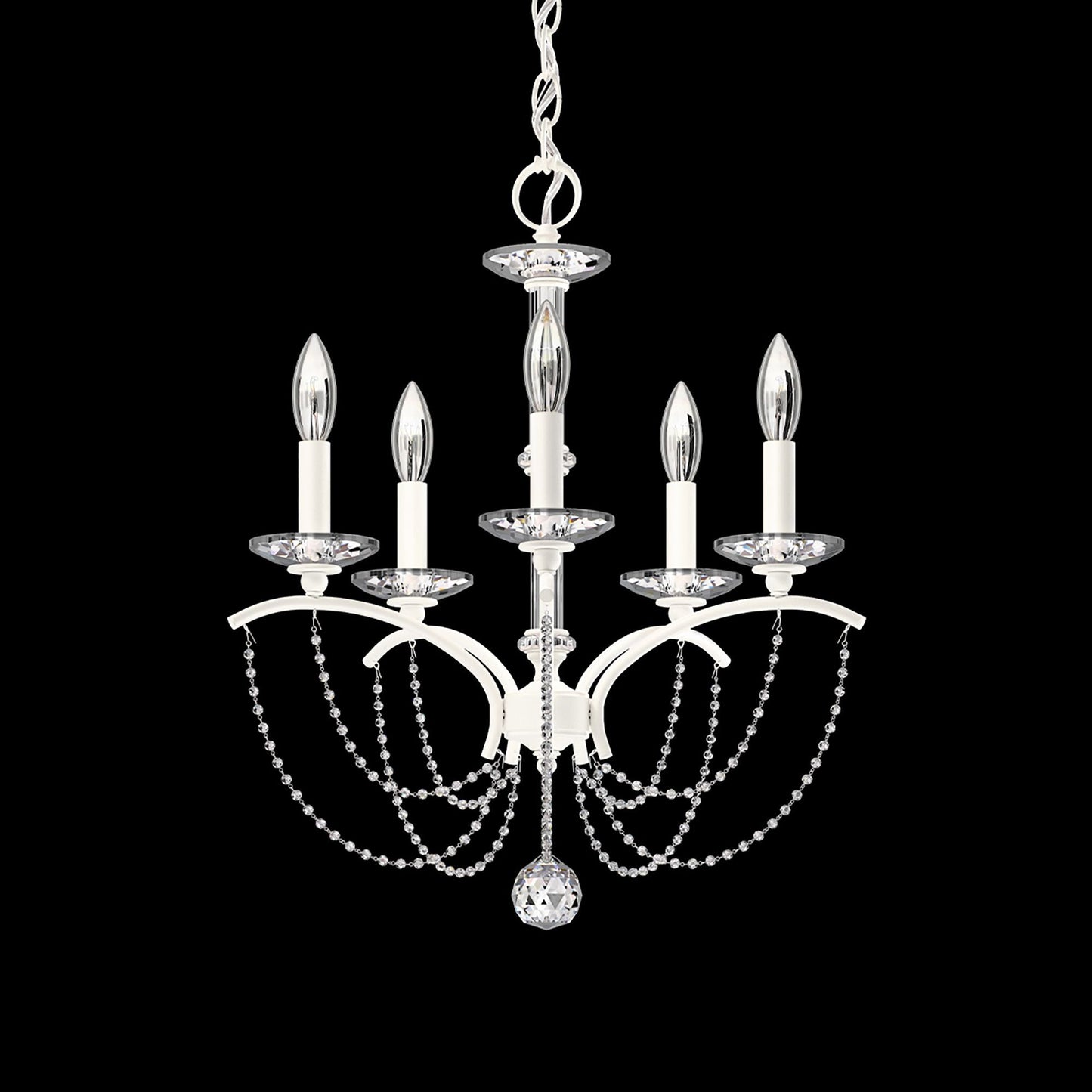 Priscilla 22"H x 18"W 5-Light Crystal Chandelier in White