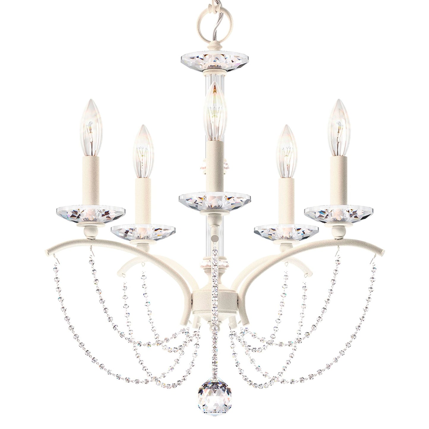 Priscilla 22"H x 18"W 5-Light Crystal Chandelier in White
