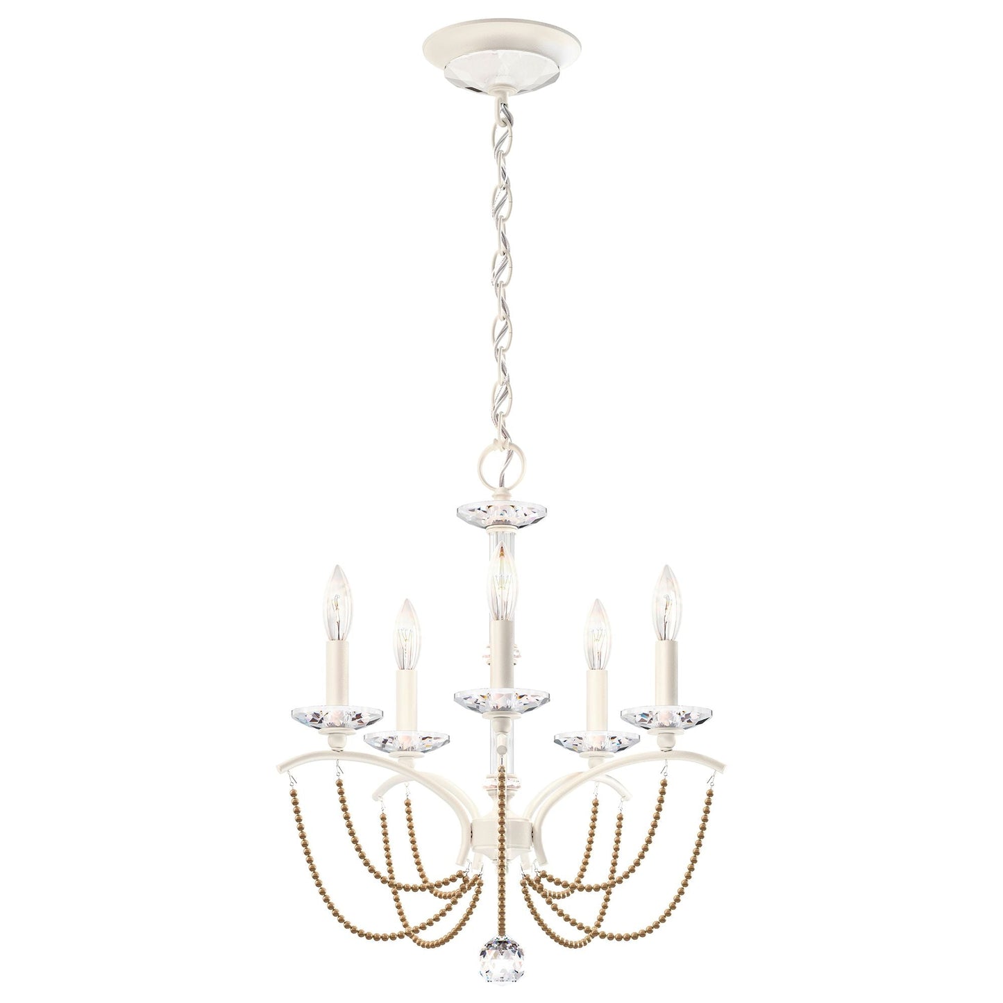 Priscilla 22"H x 18"W 5-Light Crystal Chandelier in White