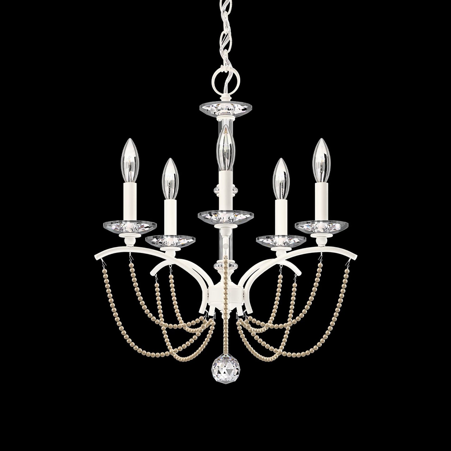 Priscilla 22"H x 18"W 5-Light Crystal Chandelier in White