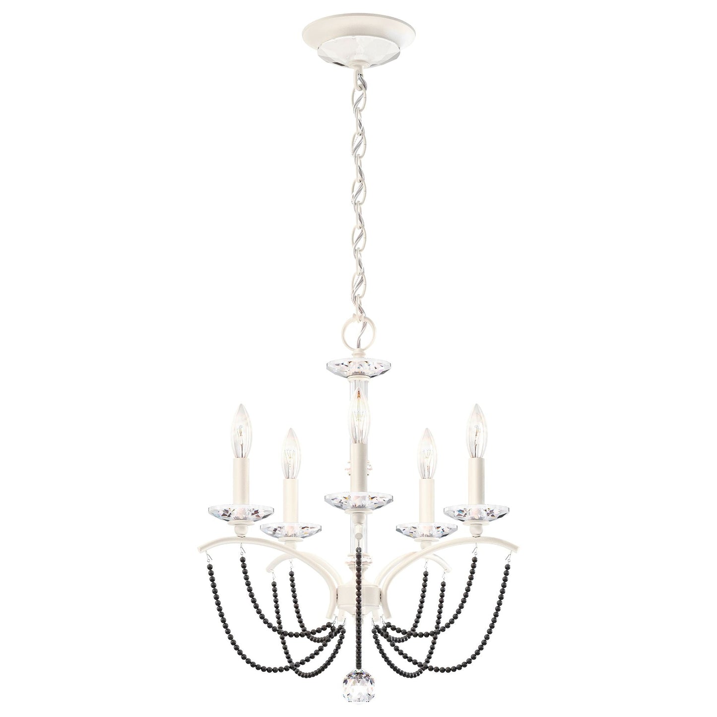 Priscilla 22"H x 18"W 5-Light Crystal Chandelier in White
