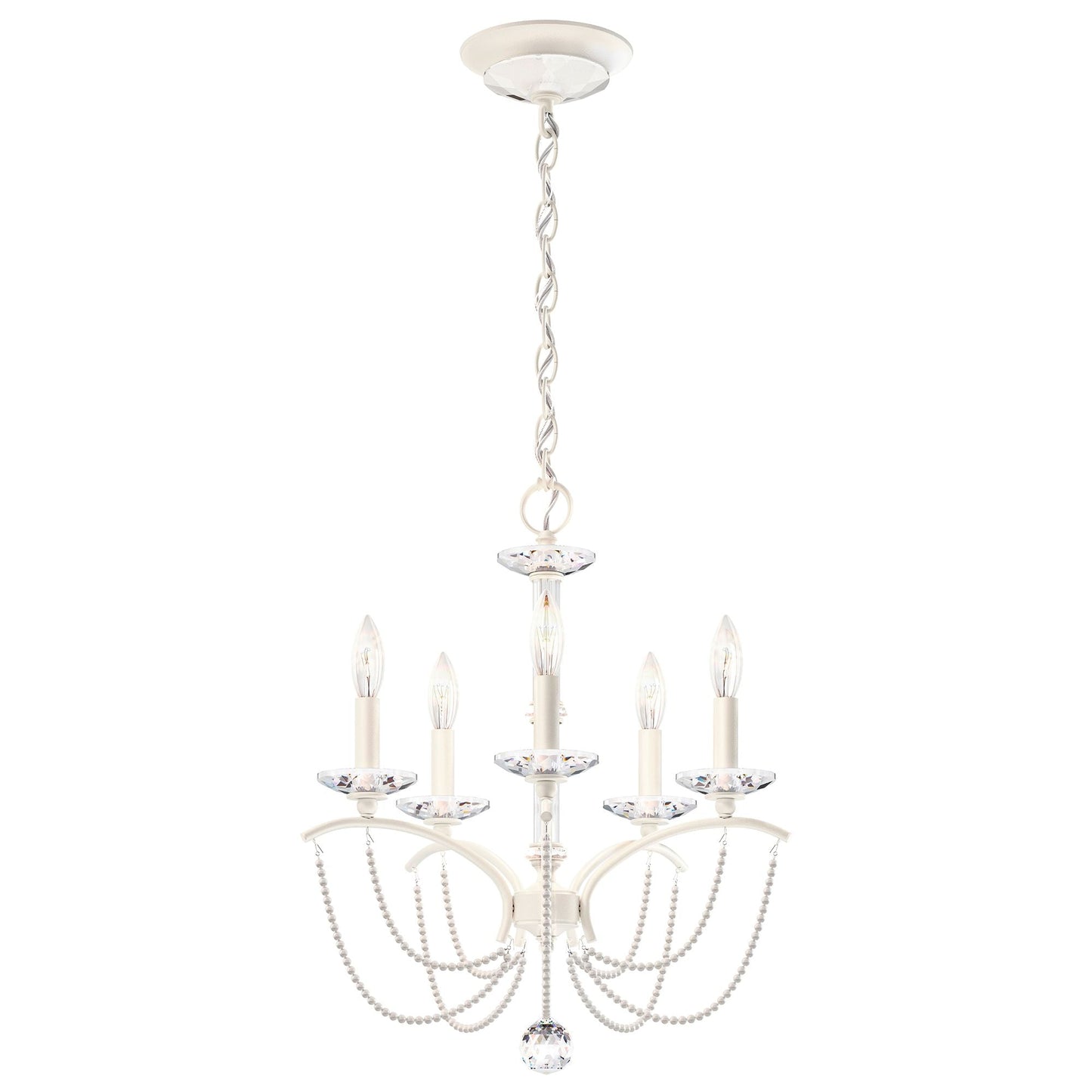 Priscilla 22"H x 18"W 5-Light Crystal Chandelier in White