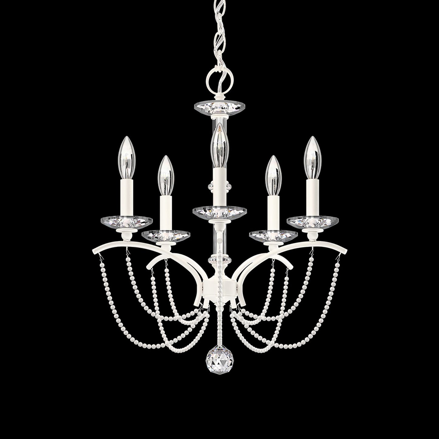 Priscilla 22"H x 18"W 5-Light Crystal Chandelier in White
