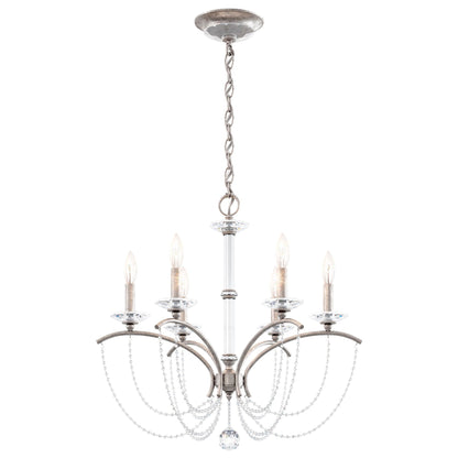 Priscilla 23.5"H x 23.5"W 6-Light Crystal Chandelier in Antique S