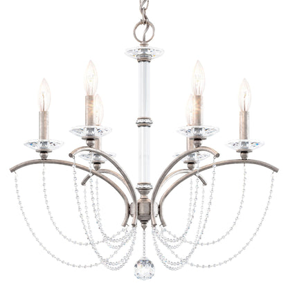 Priscilla 23.5"H x 23.5"W 6-Light Crystal Chandelier in Antique S