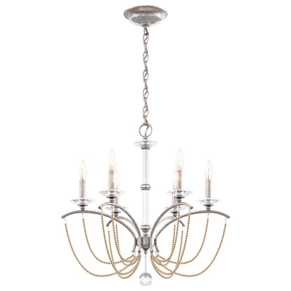Priscilla 23.5"H x 23.5"W 6-Light Crystal Chandelier in Antique S