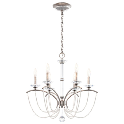Priscilla 23.5"H x 23.5"W 6-Light Crystal Chandelier in Antique S