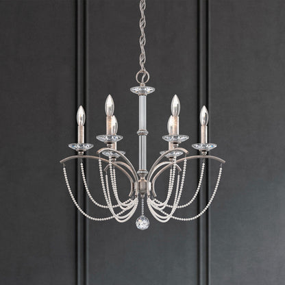 Priscilla 23.5"H x 23.5"W 6-Light Crystal Chandelier in Antique S