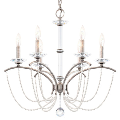 Priscilla 23.5"H x 23.5"W 6-Light Crystal Chandelier in Antique S
