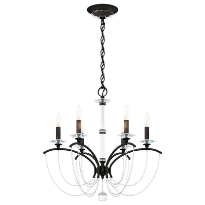 Priscilla 23.5"H x 23.5"W 6-Light Crystal Chandelier in Black
