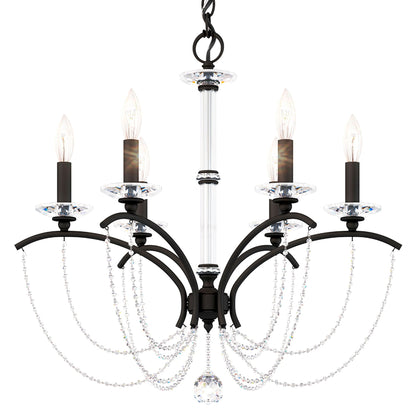 Priscilla 23.5"H x 23.5"W 6-Light Crystal Chandelier in Black