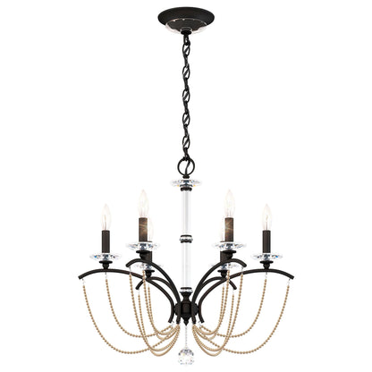 Priscilla 23.5"H x 23.5"W 6-Light Crystal Chandelier in Black