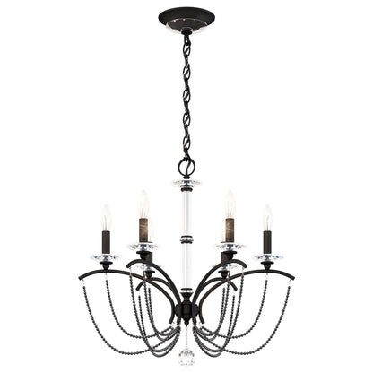 Priscilla 23.5"H x 23.5"W 6-Light Crystal Chandelier in Black