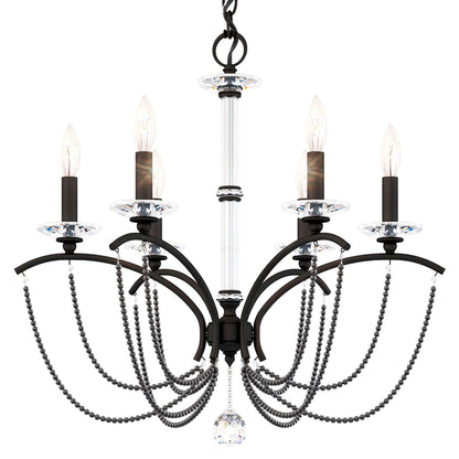 Priscilla 23.5"H x 23.5"W 6-Light Crystal Chandelier in Black