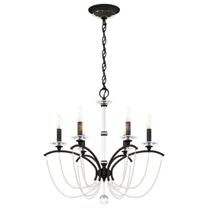 Priscilla 23.5"H x 23.5"W 6-Light Crystal Chandelier in Black