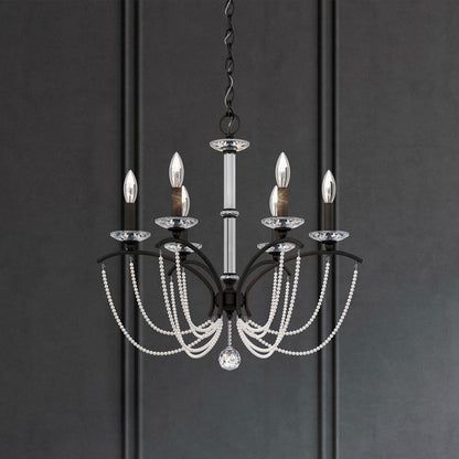Priscilla 23.5"H x 23.5"W 6-Light Crystal Chandelier in Black