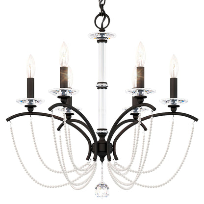 Priscilla 23.5"H x 23.5"W 6-Light Crystal Chandelier in Black