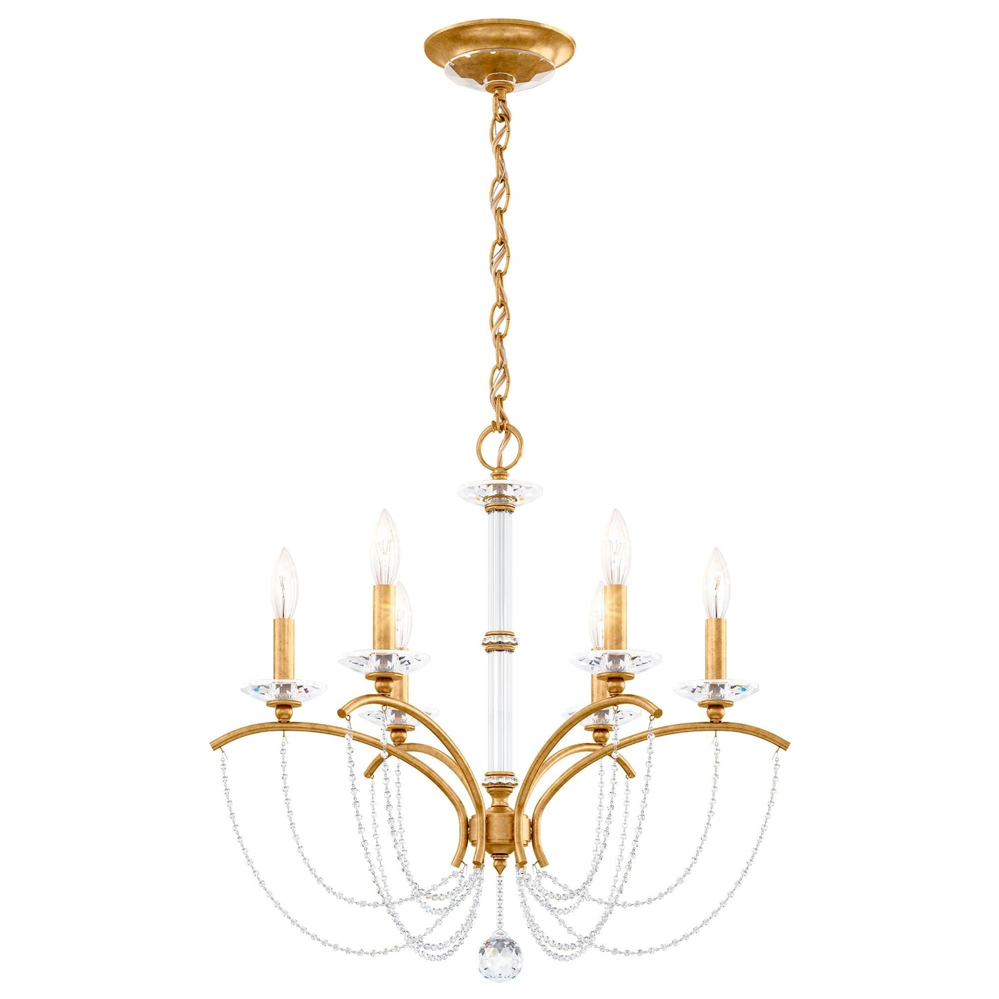 Priscilla 23.5"H x 23.5"W 6-Light Crystal Chandelier in Heirloom