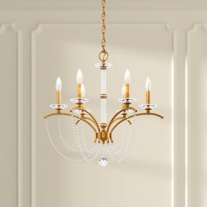Priscilla 23.5"H x 23.5"W 6-Light Crystal Chandelier in Heirloom