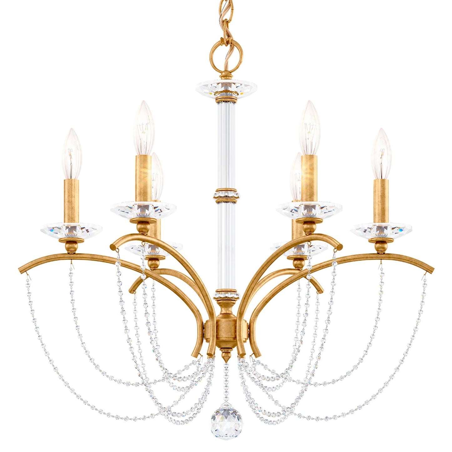Priscilla 23.5"H x 23.5"W 6-Light Crystal Chandelier in Heirloom