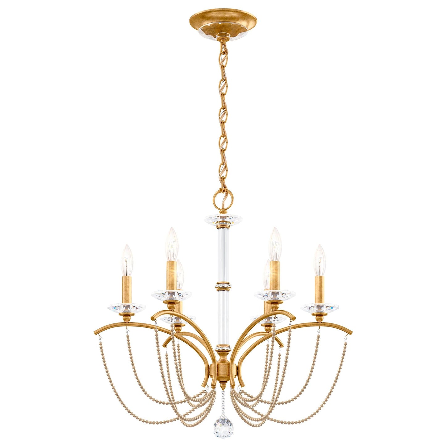Priscilla 23.5"H x 23.5"W 6-Light Crystal Chandelier in Heirloom