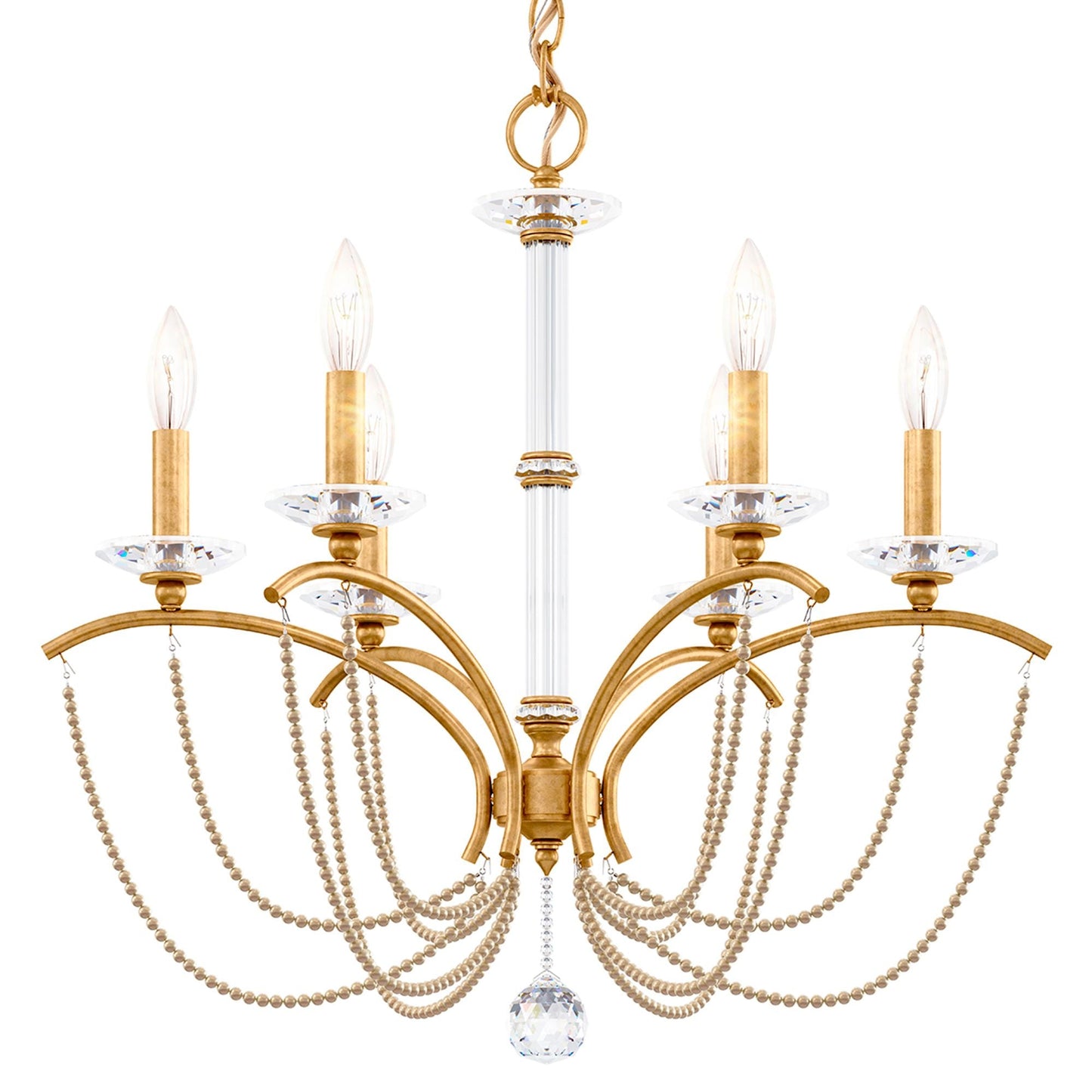 Priscilla 23.5"H x 23.5"W 6-Light Crystal Chandelier in Heirloom