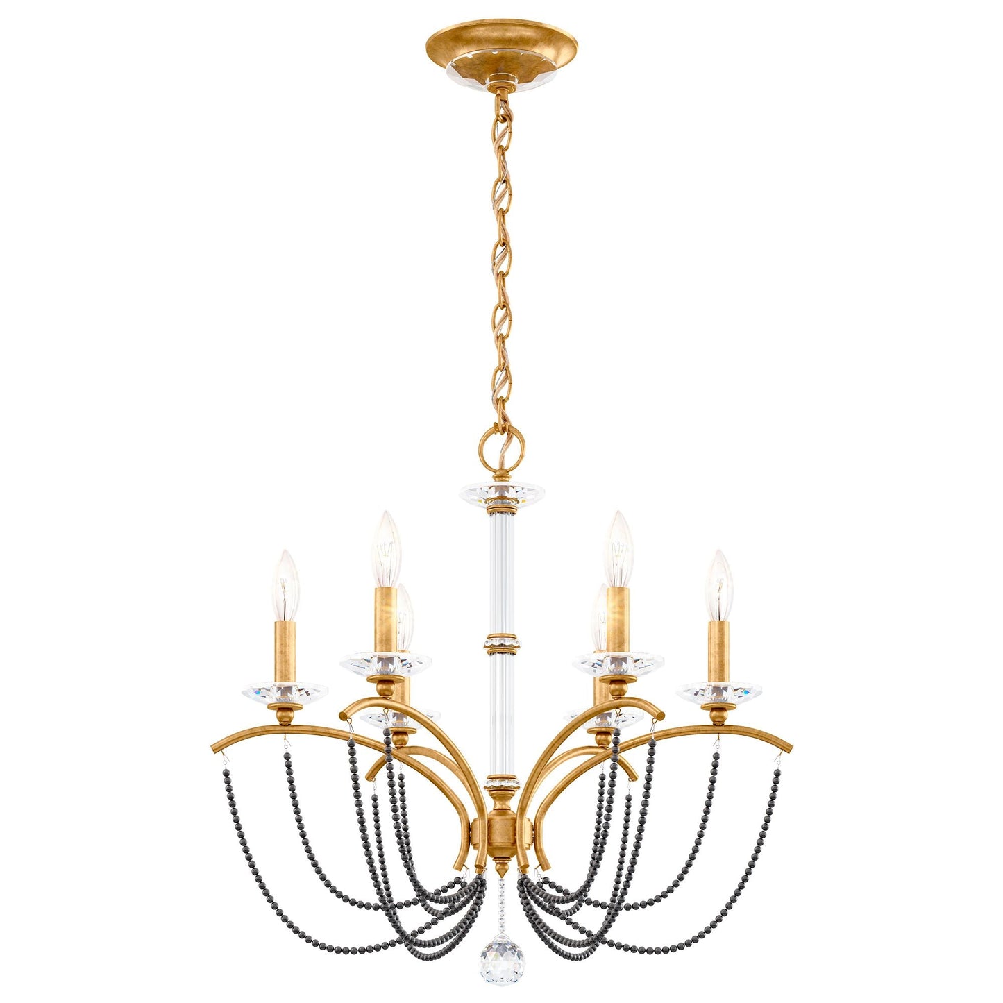 Priscilla 23.5"H x 23.5"W 6-Light Crystal Chandelier in Heirloom