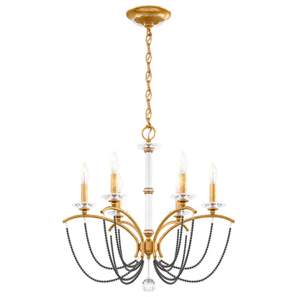 Priscilla 23.5"H x 23.5"W 6-Light Crystal Chandelier in Heirloom