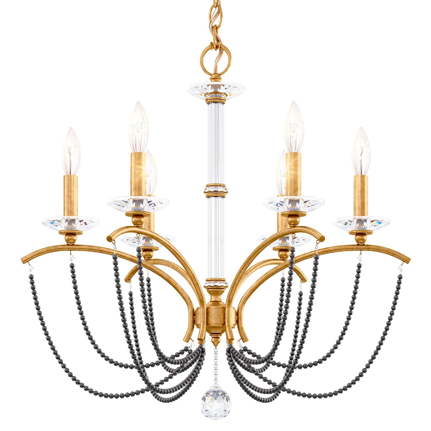 Priscilla 23.5"H x 23.5"W 6-Light Crystal Chandelier in Heirloom