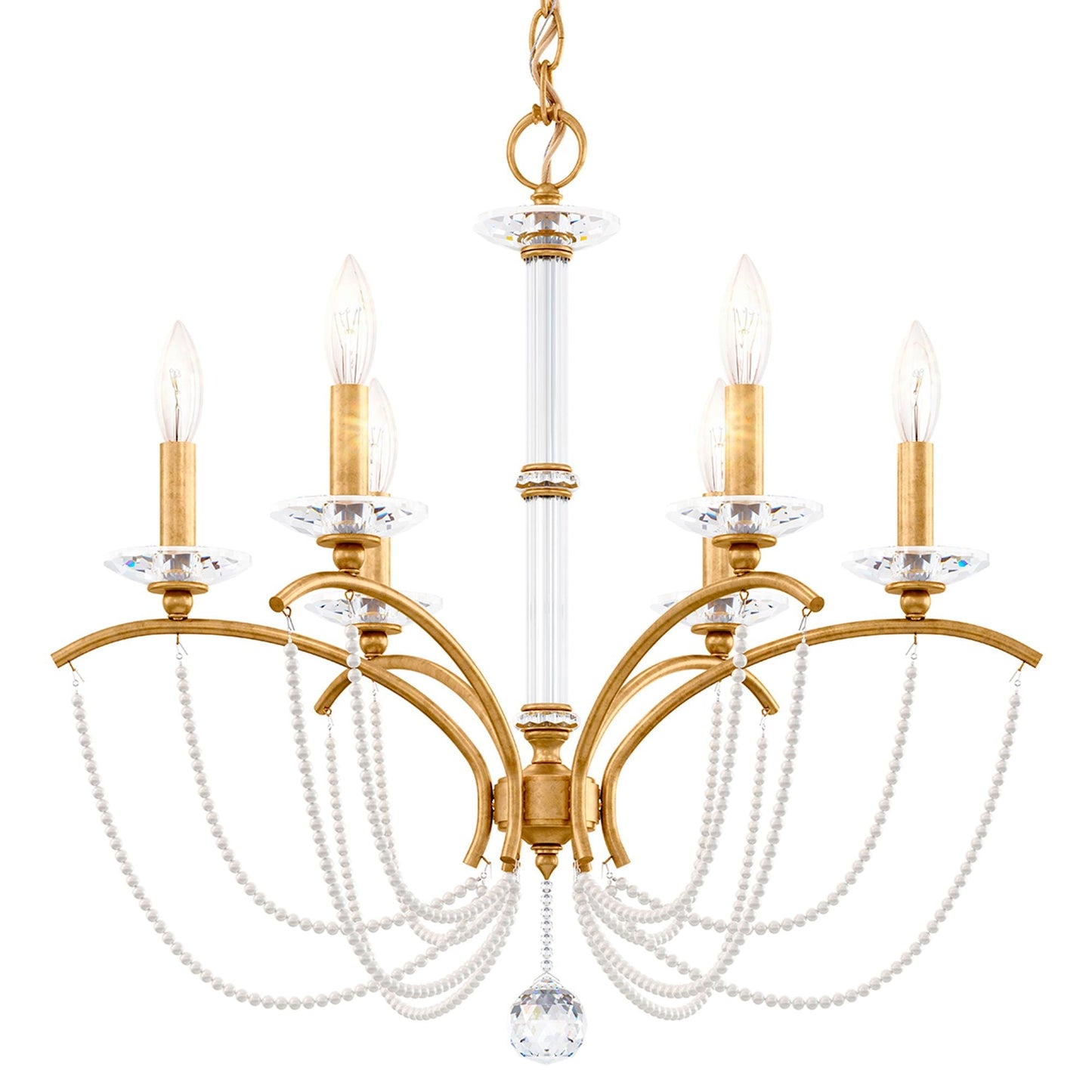 Priscilla 23.5"H x 23.5"W 6-Light Crystal Chandelier in Heirloom
