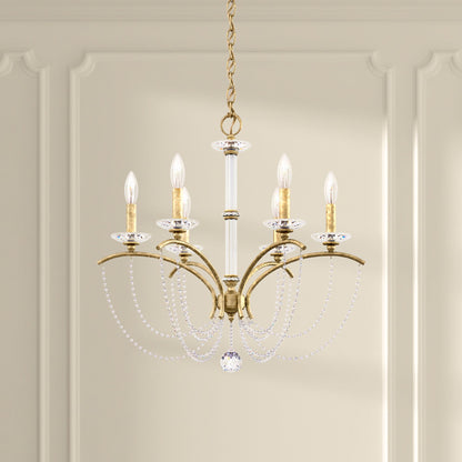 Priscilla 23.5"H x 23.5"W 6-Light Crystal Chandelier in Heirloom