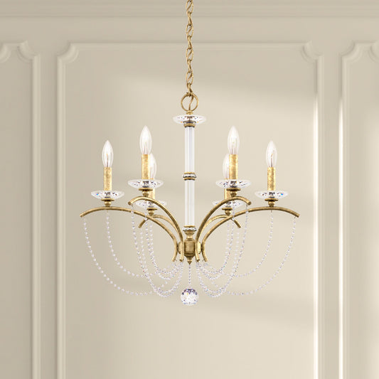 Priscilla 23.5"H x 23.5"W 6-Light Crystal Chandelier in Heirloom