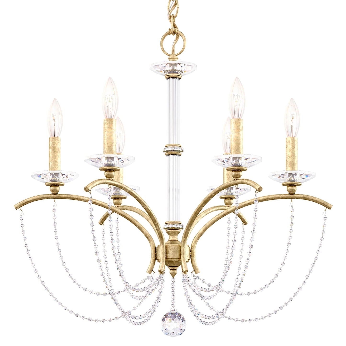 Priscilla 23.5"H x 23.5"W 6-Light Crystal Chandelier in Heirloom