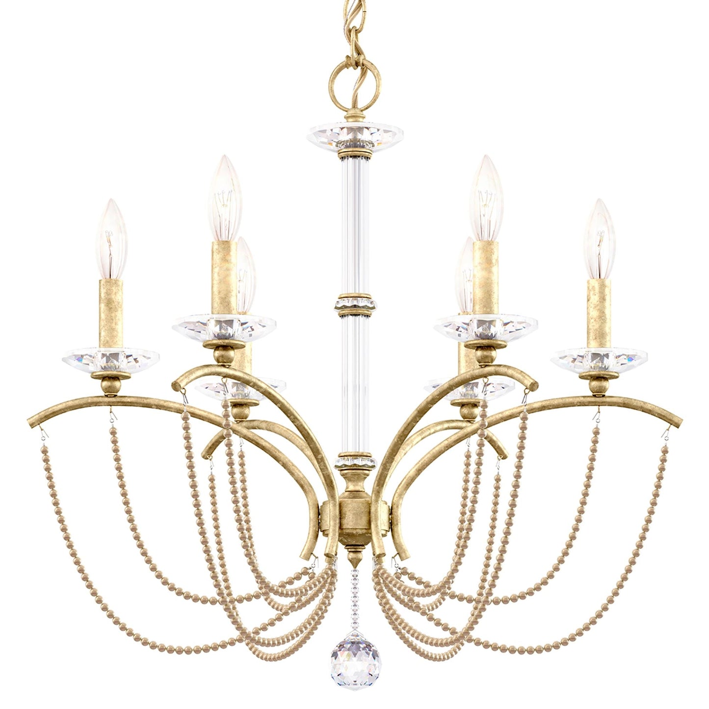 Priscilla 23.5"H x 23.5"W 6-Light Crystal Chandelier in Heirloom