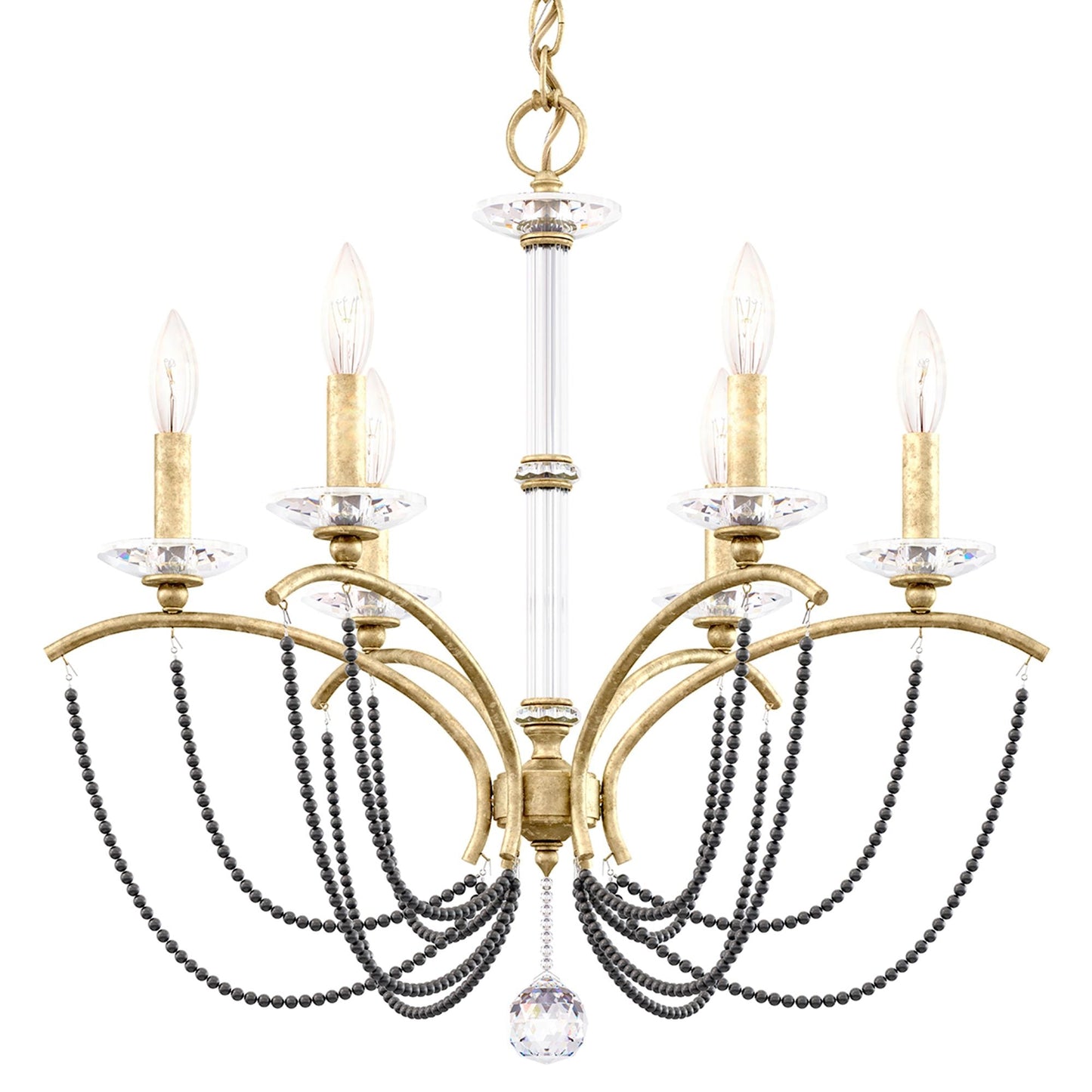 Priscilla 23.5"H x 23.5"W 6-Light Crystal Chandelier in Heirloom