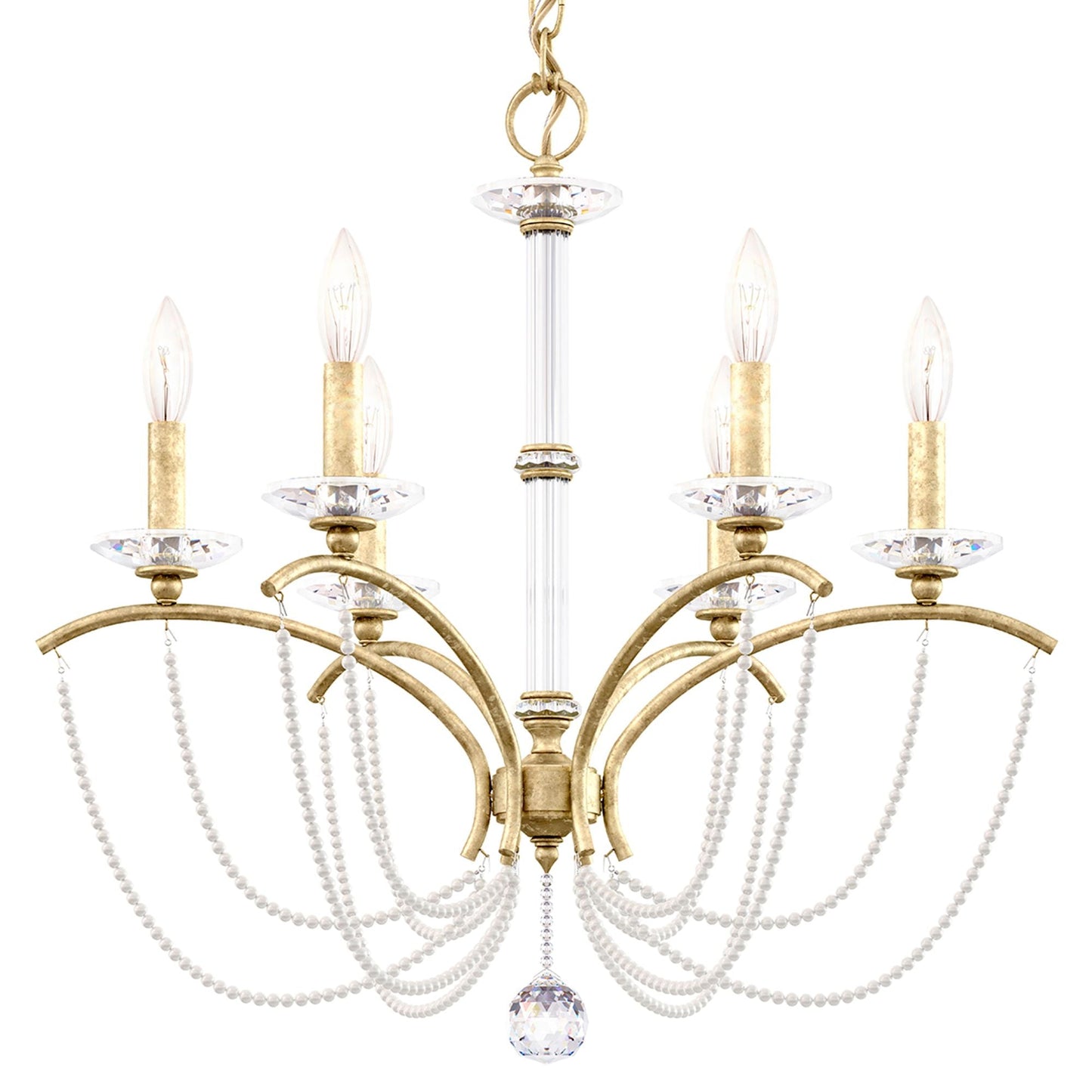 Priscilla 23.5"H x 23.5"W 6-Light Crystal Chandelier in Heirloom