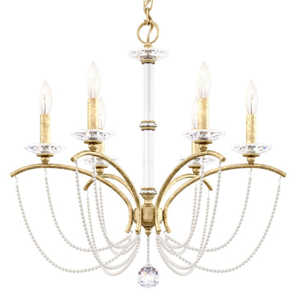 Priscilla 23.5"H x 23.5"W 6-Light Crystal Chandelier in Heirloom