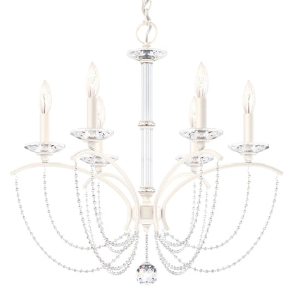 Priscilla 23.5"H x 23.5"W 6-Light Crystal Chandelier in White