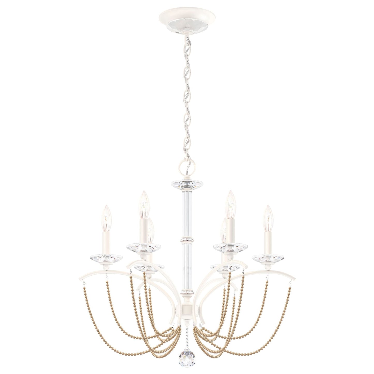 Priscilla 23.5"H x 23.5"W 6-Light Crystal Chandelier in White
