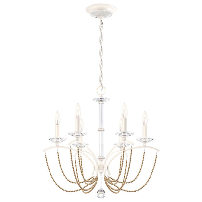 Priscilla 23.5"H x 23.5"W 6-Light Crystal Chandelier in White