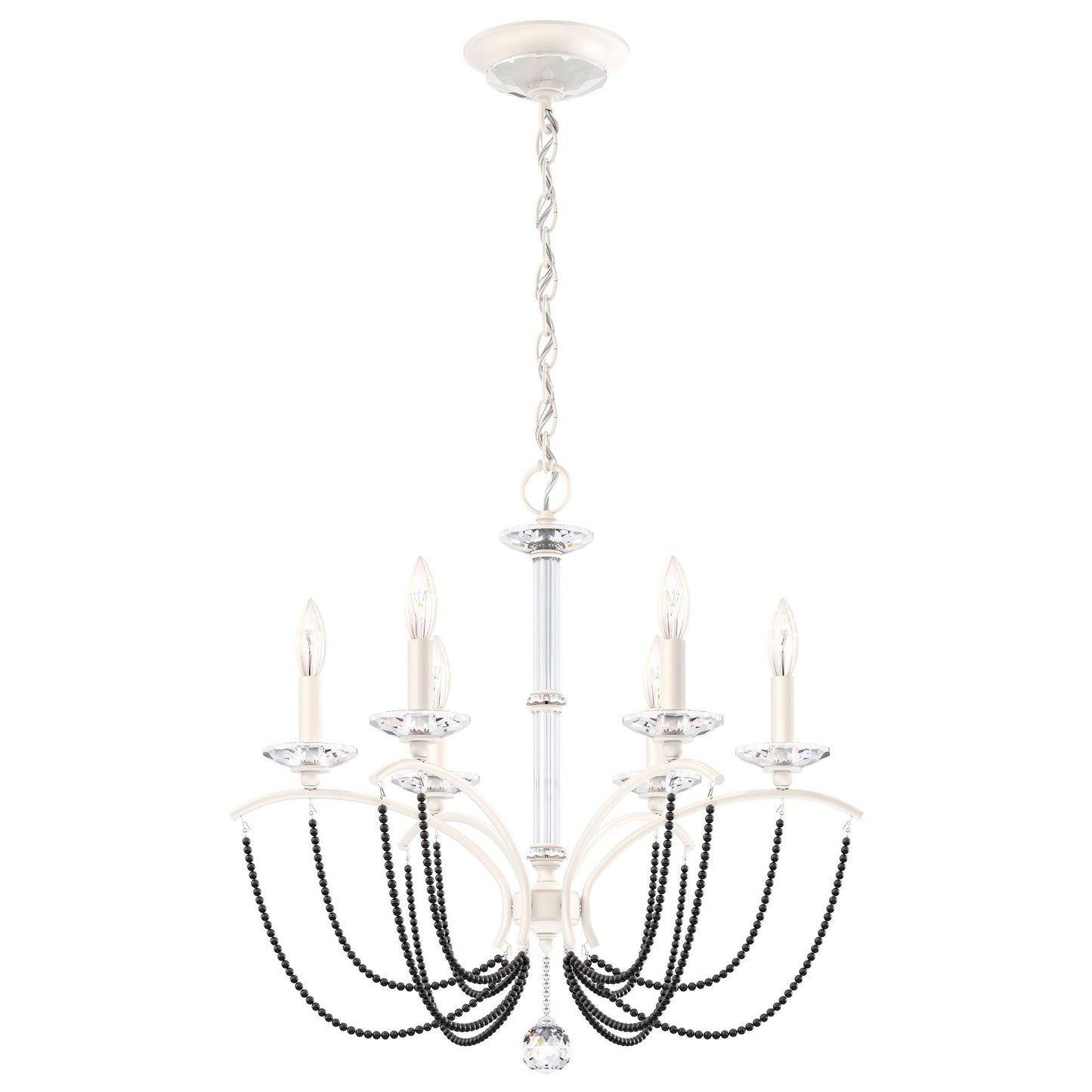 Priscilla 23.5"H x 23.5"W 6-Light Crystal Chandelier in White