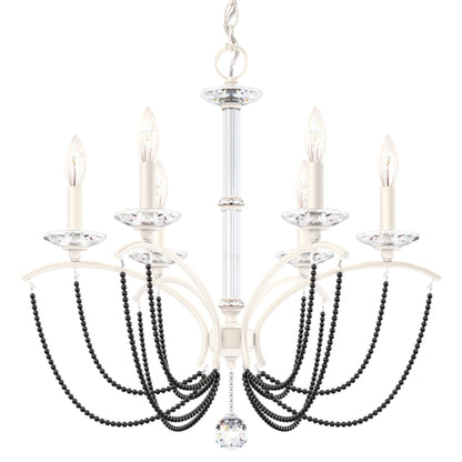 Priscilla 23.5"H x 23.5"W 6-Light Crystal Chandelier in White