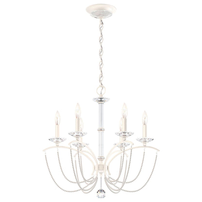 Priscilla 23.5"H x 23.5"W 6-Light Crystal Chandelier in White