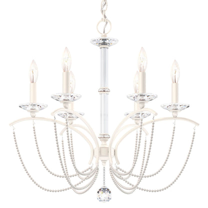 Priscilla 23.5"H x 23.5"W 6-Light Crystal Chandelier in White