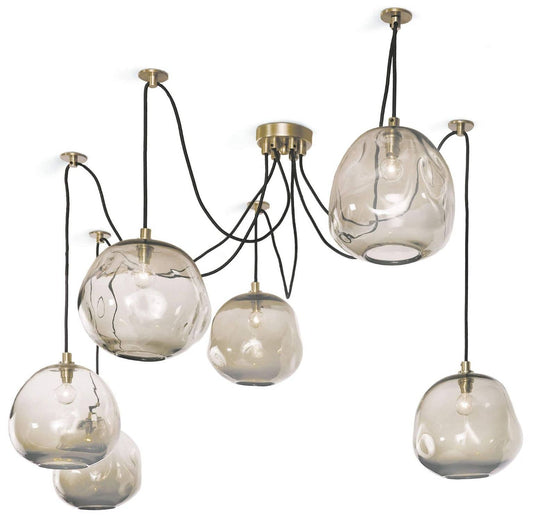 Regina Andrew Molten Spider Lrg w/ Smoke Glass (Natural Brass) 47.25 H
