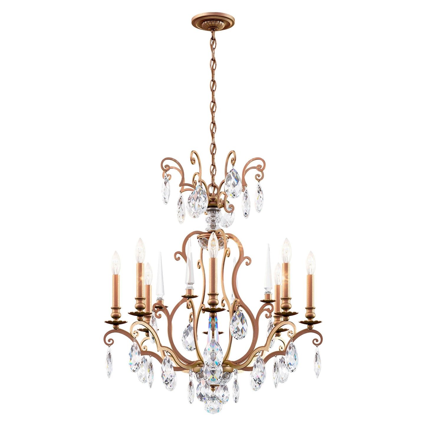 Renaissance Nouveau 31"H x 32"W 8-Light Crystal Chandelier in Etr