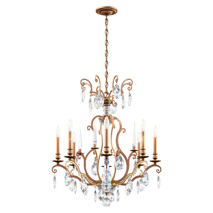 Renaissance Nouveau 31"H x 32"W 8-Light Crystal Chandelier in Etr