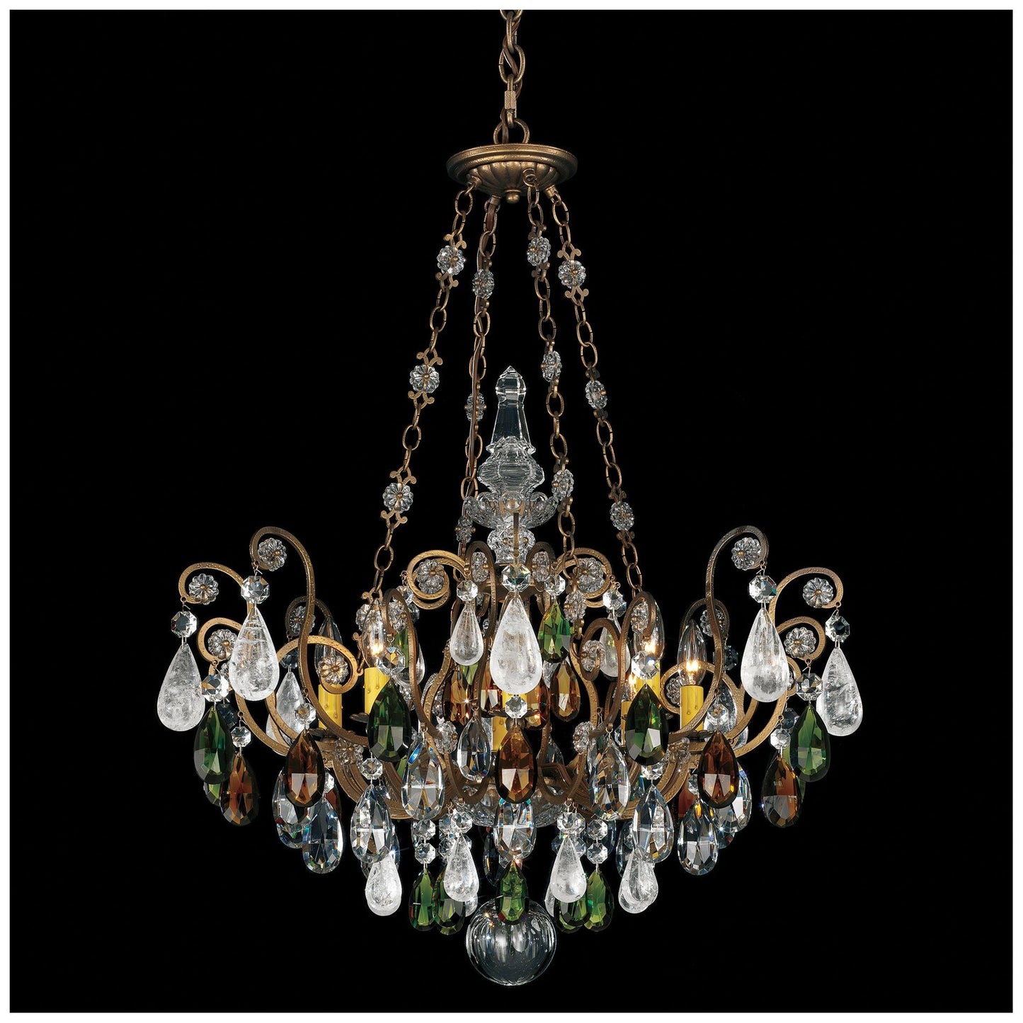 Renaissance Rock Crystal 35"H x 26.5"W 8-Light Pendant in Etrusca