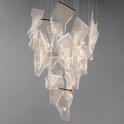 Rinkle 36 1/4"W Polished Chrome Acrylic 24-Light LED Pendant